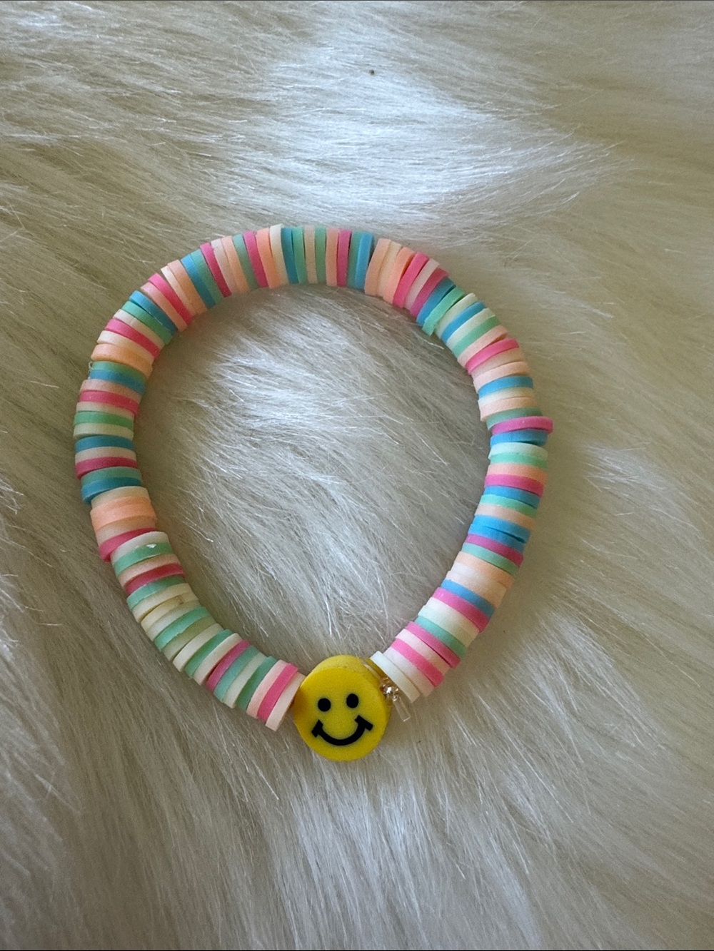 Kids Multicolor Pastel Smile Bead Bracelet - Unbranded